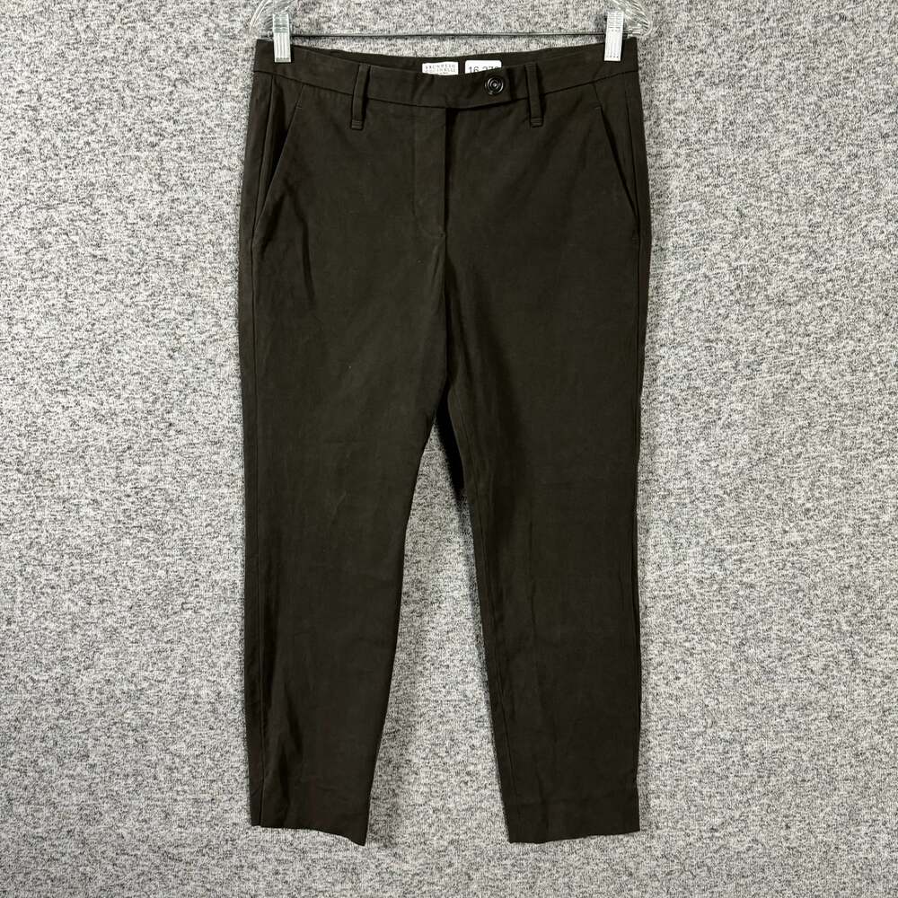 Brunello Cucinelli Women's Size U.S 6 Brown Slim Leg Cropped Chino Pants